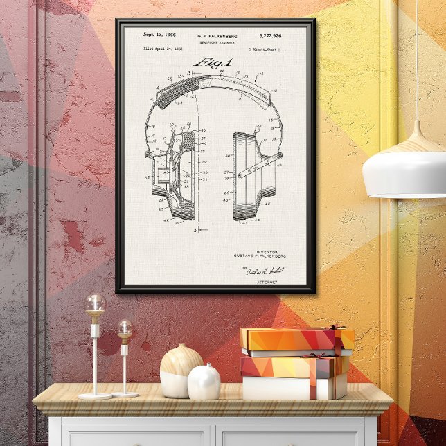 Canvas | Patent för hörlurar Poster (Skapare uppladdad)