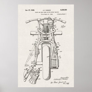 Canvas   Patent på motorcyklar Poster
