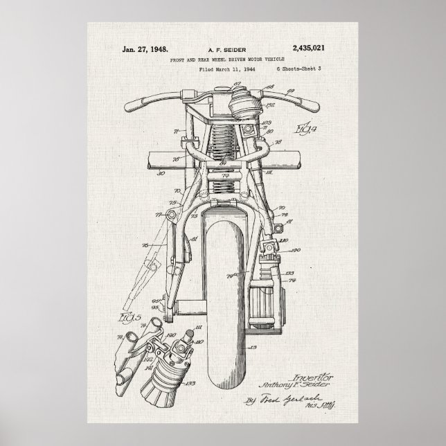 Canvas | Patent på motorcyklar Poster (Framsidan)