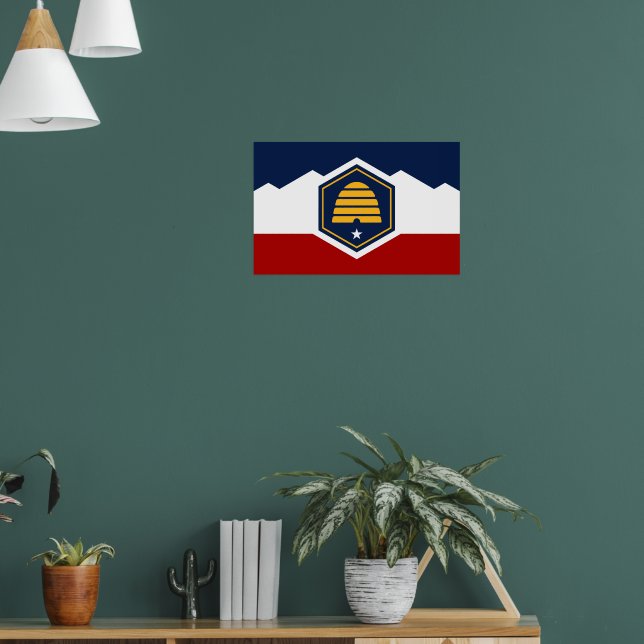 Canvas Print with Flag of Utah, USA Poster (Vardagsrum 1)