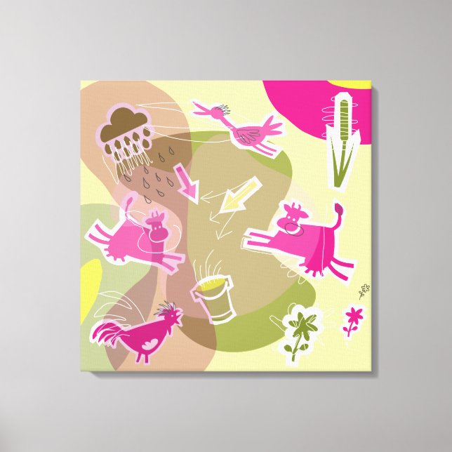 canvas roze koeien (Framsida)