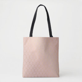 Canvas Shopper Bag Ro Guld Geometric Tygkasse