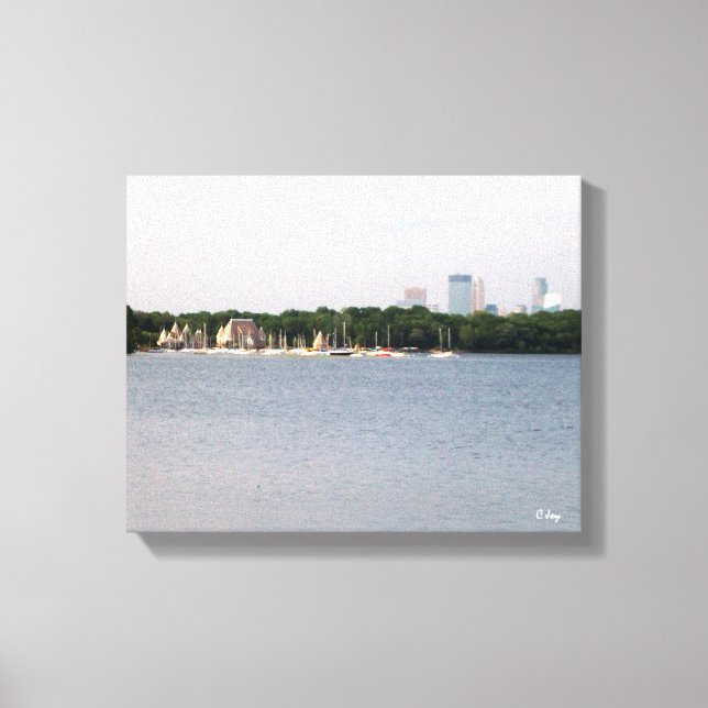 CANVAS: Sjö Harriet Parkway & Mpls., Skyline, MN_ Canvastryck (Framsida)