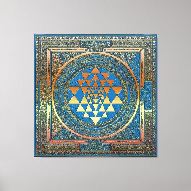 Canvas Sri Yantra Yoga Meditation India Symbol hel (Framsida)
