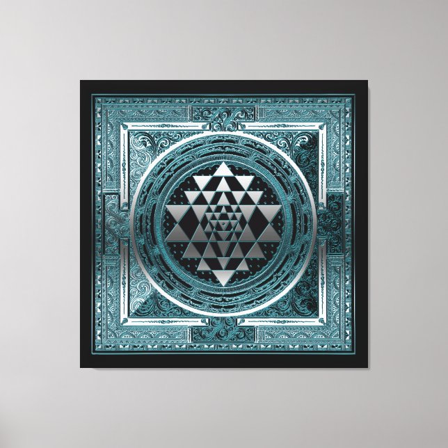 Canvas Sri Yantra Yoga Meditation India Symbol hel (Framsida)