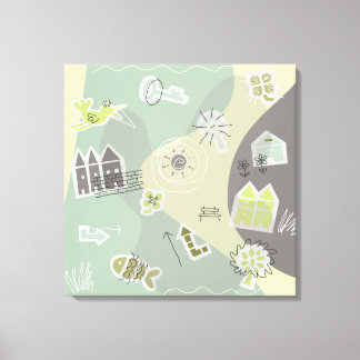 canvas stad grijstinten