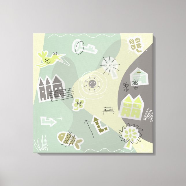 canvas stad grijstinten (Framsida)