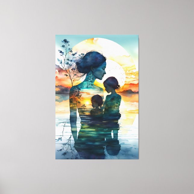 canvas tavla mor och hennes två söner.p (Framsida)