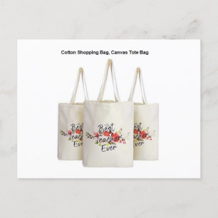 Canvas Tote Bag Calico Bag Logotyp Print Shopping Vykort