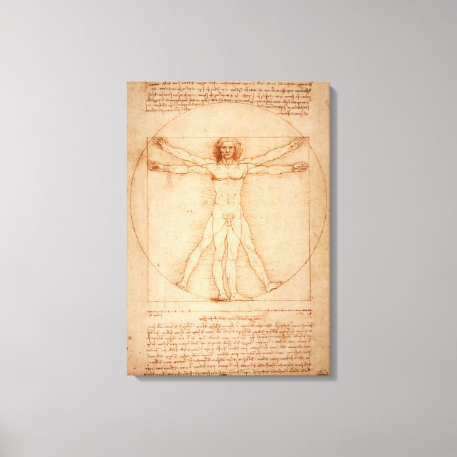 Canvas Vitruvian Man av Leonardo da Vinci (Framsida)