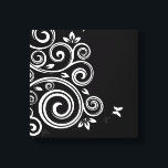 Canvas Wall Art-Art Deco Swirl<br><div class="desc">Omslagna arbetsytebilder visas i en svartvit bild där bilden snurras. Anpassa det här objektet eller köp som det är. Lagrar-bild</div>