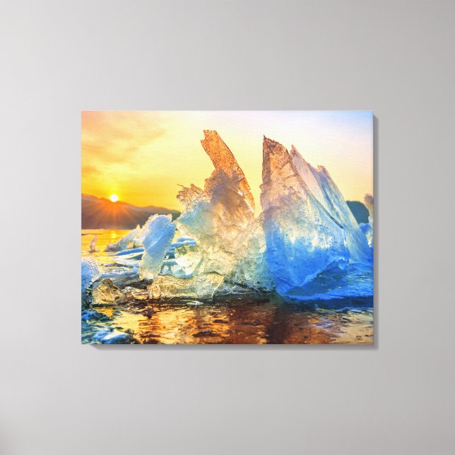 Canvas Wall Art-Sunrise Ice Chunks (Framsida)