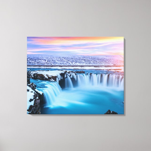 Canvas Wall Art-Waterfall-Island (Framsida)