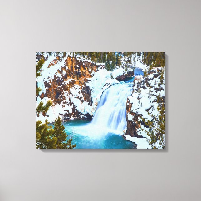 Canvas Wall Art-Yellowstone Waterfall (Framsida)