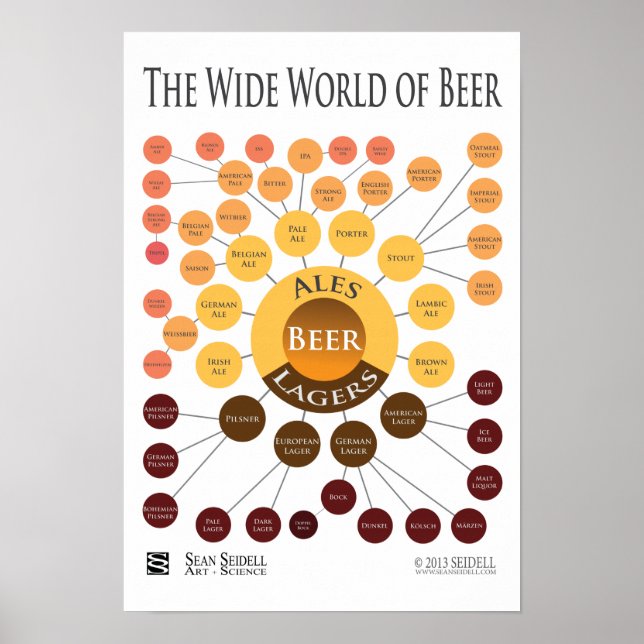 Canvas Wide World of Beer Infographic Print Poster (Framsidan)