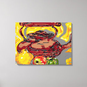 Canvas Wrap still Life : Tea Kettle med Fruit