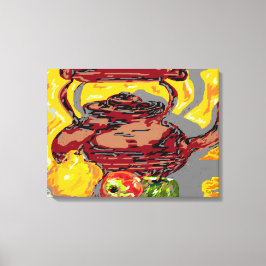 Canvas Wrap still Life : Tea Kettle with Fruit