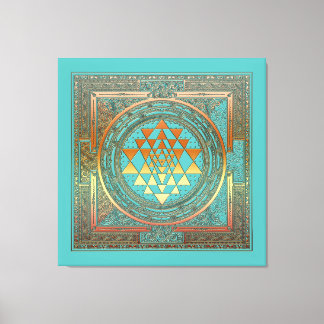 Canvas yoga manala chakra guld symbolturkos