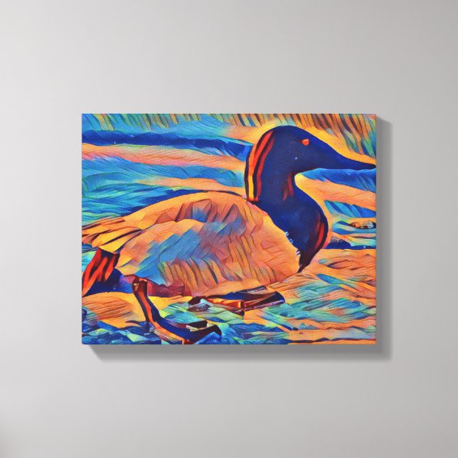 Canvasback Anka Art Painting Canvastryck (Framsida)