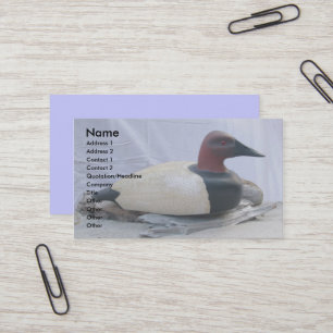 Canvasback Decoy #1-Affärskort Visitkort