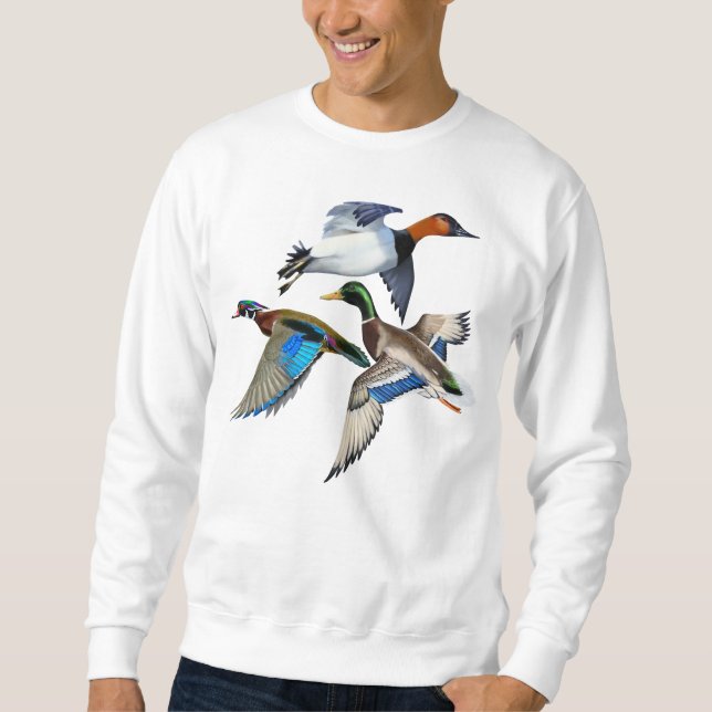 Canvasback, gräsand och brudand flyger lång ärmad tröja (Framsida)
