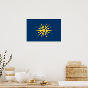 Canvastryck med flaggan från Makedonien, Grekland Poster