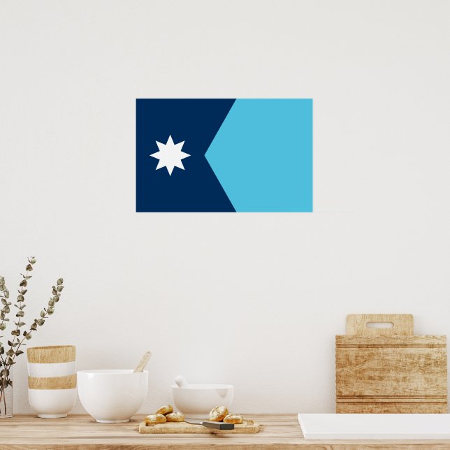 Canvastryck med Minnesotas flagga, USA Poster (Kök)