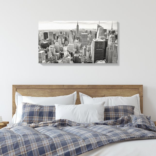 Canvastryck - New York Citys siluett (Insitu (sovrum))