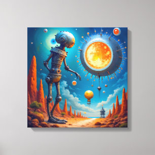 Canvastryck (Robot och UFO)