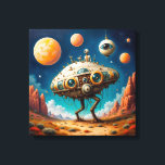 Canvastryck  (Tvåbenta Soace-fartyg)<br><div class="desc">Detta sci-fi-canvastryck avbildar ett rymdskepp som går på två mekaniska ben.</div>