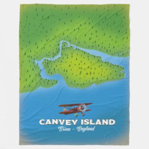 Canvey Island,Essex Endland karta Fleecefilt