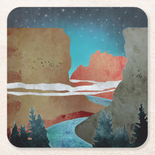 Canyon Birds Underlägg Papper Kvadrat