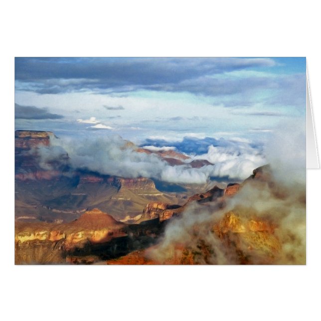 Canyon Clouds Grand Canyon Blank Greeting Card Hälsningskort (Framsidan Horizontal)