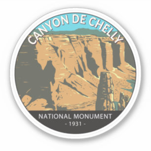 Canyon De Chelly National Monument Vintage Circle Klistermärken