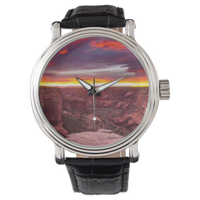 Canyon de Chelly, solnedgång, Arizona Armbandsur (Framsida)