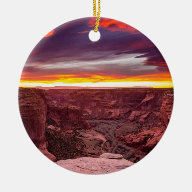 Canyon de Chelly, solnedgång, Arizona Julgransprydnad Keramik (Framsidan)