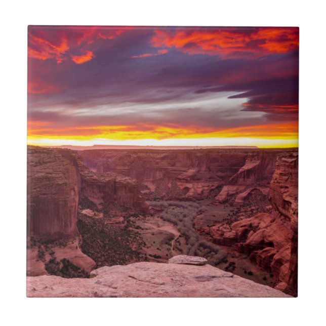 Canyon de Chelly, solnedgång, Arizona Kakelplatta (Framsidan)