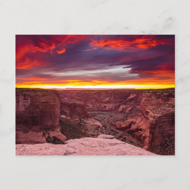 Canyon de Chelly, solnedgång, Arizona Vykort (Framsida)