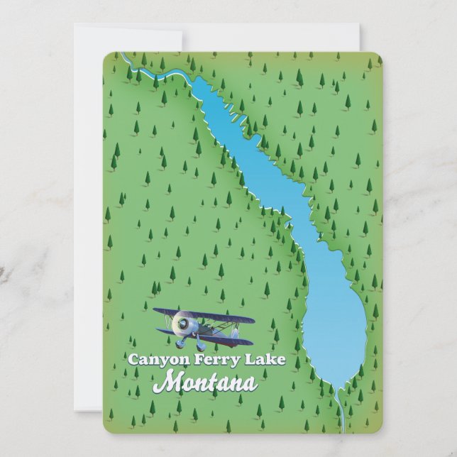 Canyon Ferry Sjö Montana sjö karta (Framsida)
