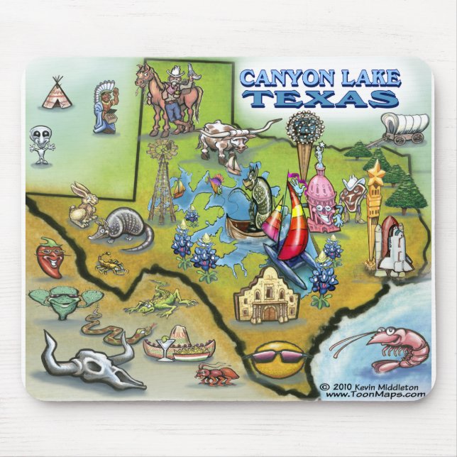Canyon Lake TEXAS Karta Musmatta (Framsidan)