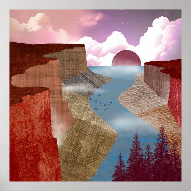 Canyon Ocean liggande Poster (Framsidan)