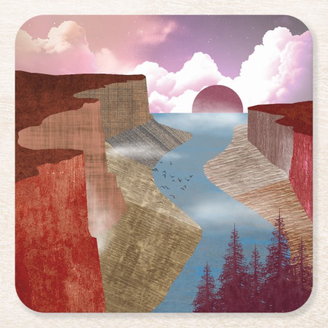 Canyon Ocean liggande Underlägg Papper Kvadrat (Framsidan)