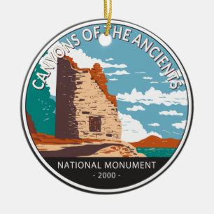 Canyon of the Ancients National Monument Circle Julgransprydnad Keramik