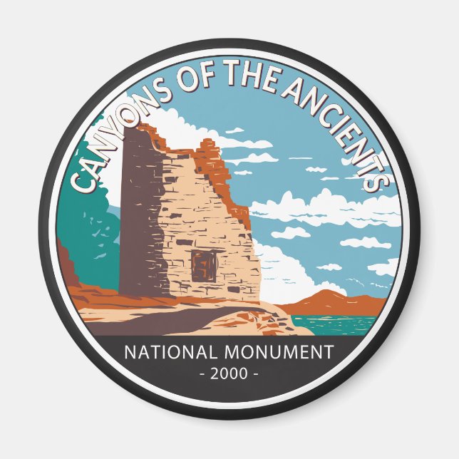 Canyon of the Ancients National Monument Circle Magnet (Framsidan)