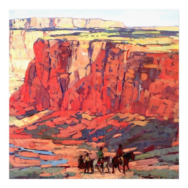 “Canyon Riders” västerländsk konst av Edgar Payne Fototryck (Framsidan)