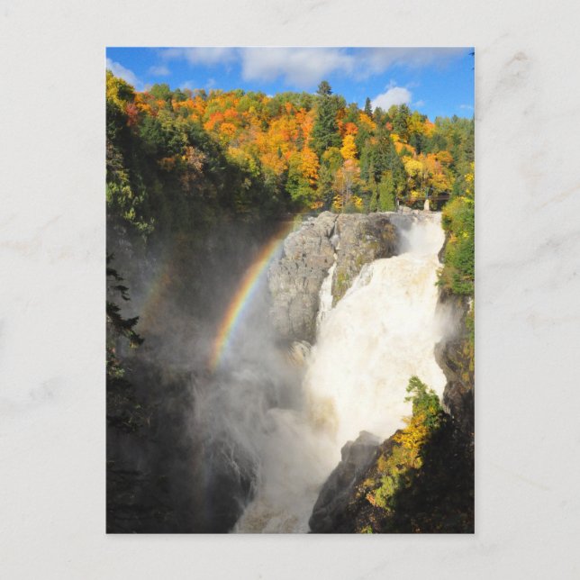 Canyon Sainte-Anne Waterfall Rainbow Postcard Vykort (Framsida)