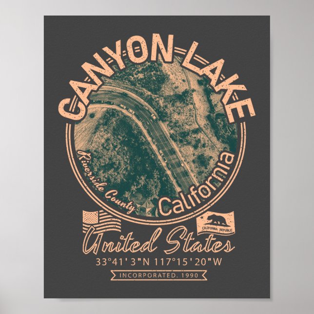 CANYON SJÖ CALIFORNIA - CANYON SJÖ CA-STADEN POSTER (Framsidan)