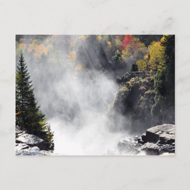 Canyon Ste-Anne Waterfall Mist Quebec-vykort Vykort (Framsida)