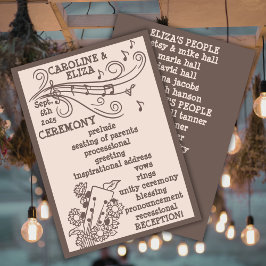 Canyon Sten Boho Bröllop 1970 Program