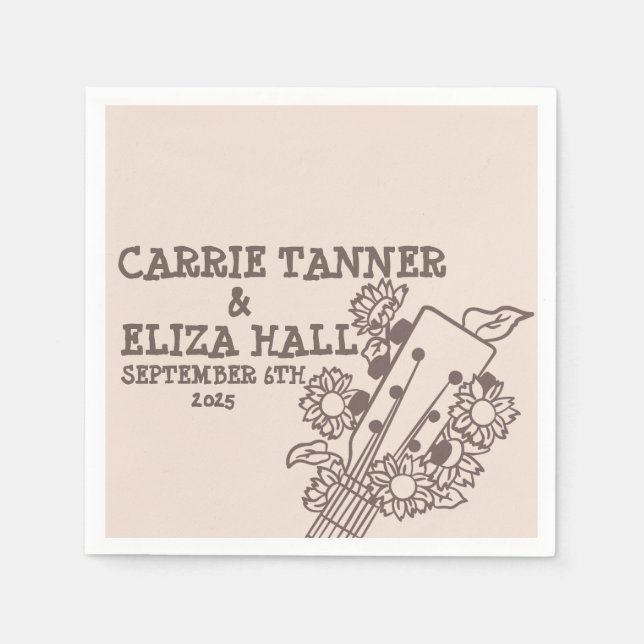 Canyon Sten Boho Bröllop Cocktail 1970 Pappersservett (Framsidan)